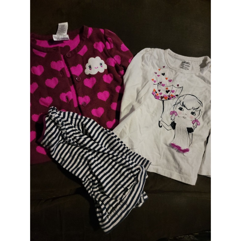 Gymboree bundled and bright 2 tops and sweater size 18 24 months